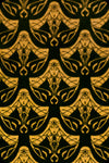 A gold logo print velvet Carmilla maxi dress by Scorpio Rising