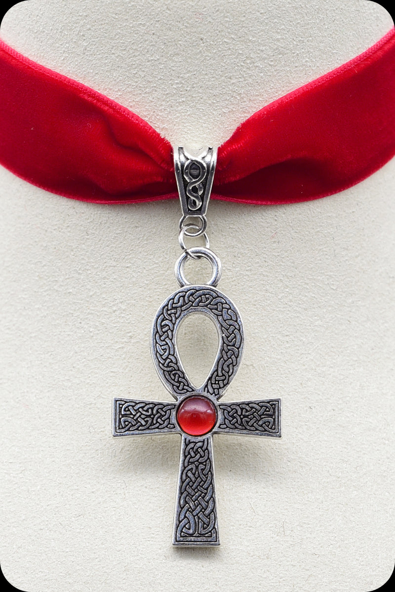 The ANKH Antique Silver Red Choker