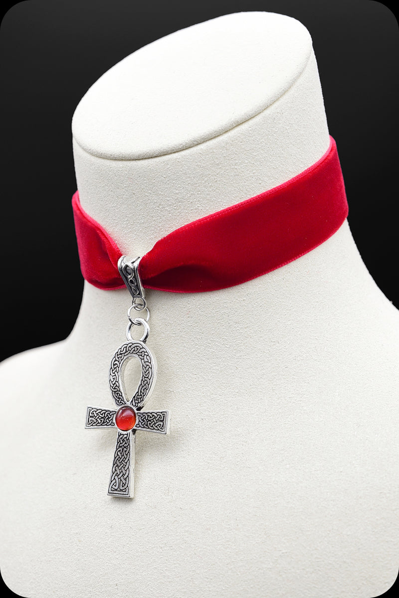 The ANKH Antique Silver Red Choker