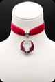 A red velvet silver bat choker necklace by Scorpio Rising